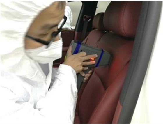 手持式光譜儀測試汽車座位靠背 手持式光譜儀測試汽車座位靠背